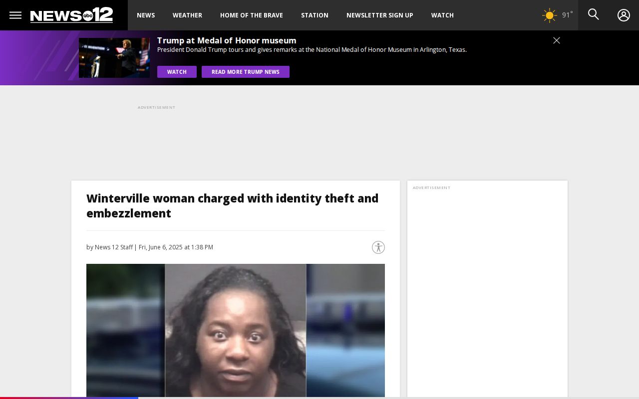 WCTI report concerning a Winterville arrest and Pitt County detention